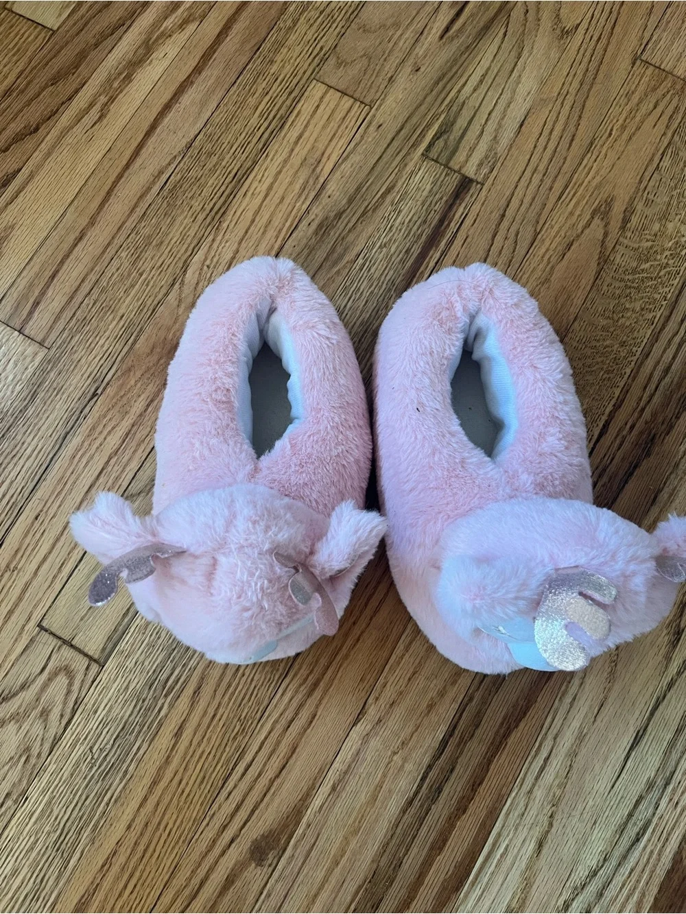 Plush Pink Deer Kids Slippers Girls Sz 13/1